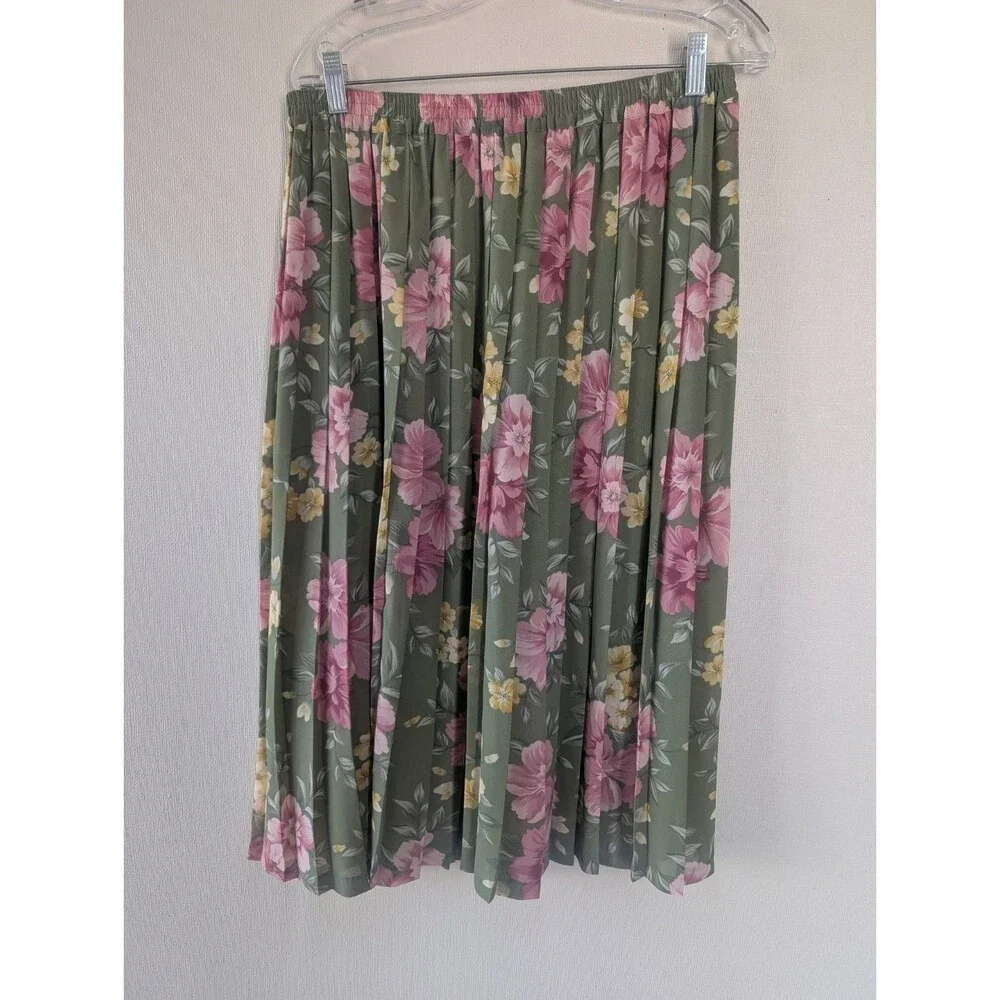 Vintage Alfred Dunner Skirt Set Floral 2pc Sz 14 Blouse  Grandmacore Sunday Best